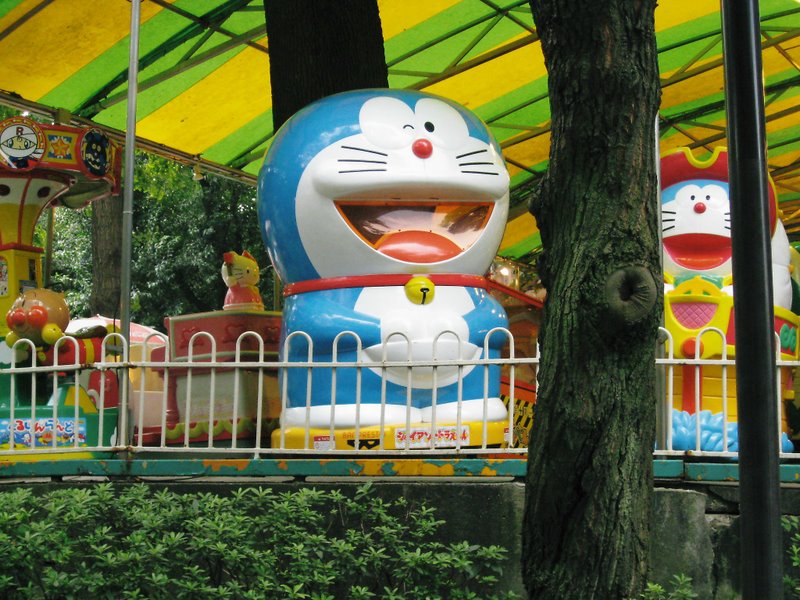 Doraemon cartoon character on a Merry Go Round. by Robert Fish , January 31, 
