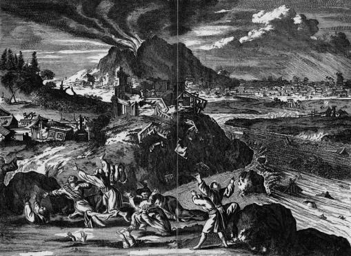 Illustration depicting the massive destruction that struck Tokyo during the Great Earthquake of 1650.